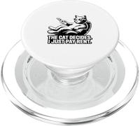 The Cat Decides I Just Pay Rent Funny Cat PopSockets PopGrip for MagSafe