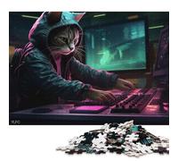 The Cat Got The Beat Puzzle 500 Pieces Jigsaws Wooden Puzzles for Adults Family Entertainment Toys 500pcs (52x38cm)
