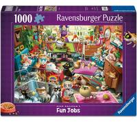 Ravensburger The Cat Groomer 1000 Piece Jigsaw Puzzle - Funny Cat Spa Scene by Dean MacAdam - Premium Quality Puzzle for Adults