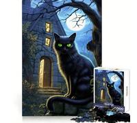 The Cat Haunting Gaze Teenager Jigsaw Puzzles 1000 Pieces Memory Boost Home Activity Pattern Assembly Perfect Present (38x26cm)