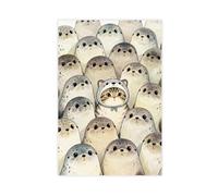 The Cat Hidden within The Little Seal Canvas Poster Wall Art Decor Print Picture Paintings for Living Room Bedroom Decoration 24x36inch(60x90cm)