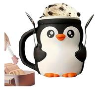 The Cat Ice Cream Buddy, Leak-Proof Pint Holder with 2 Spoon Slots, Keep Hands Warm & Enjoy Family Ice Cream Nights, for Cat Lovers (Penguin)