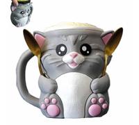 The Cat Ice Pint Holder, 3D Printed Ice Cream Pint Sleeves Cover with Antifreeze Handle, Cute Dessert Cup, Reusable Popsicle Cooler Containers, Animal Beer Can Holders, Gifts for Cream Lovers(1PC)