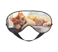 The Cat in A Daze Print Sleep Mask with Adjustable Strap, Comfortable Eye Cover for Travel, Yoga, Napping, Sleeping & Relaxation