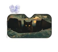 The Cat In The Car Window Car Windshield Sun Shade, Accordion Foldable Auto Sun Visor Protector For Car Truck Suv, Uv & Sun Blocker, Keeps Vehicle Cool, Easy To Install & Store M (Stiff Style)