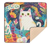 The Cat in The Garden Large Stylish Baby Gym Play mat for Indoor Outdoor Lightweight Foldable Tummy Time Activity Mat for Babies Infants Toddlers, 50'' x 50''gimnasio para Bebes recien