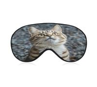 The Cat is Looking Up Sleep Mask Block Light Eye Sleep Shade Cover Comfortable Lightweight Sleeping Blindfold Soft Breathable Night Eye Cover Adjustable Band Eye Mask for Men Women