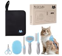 The Cat Ladies Cat Grooming Kit - 5 Piece Brushes Kit - With Comb and Matted Fur Undercoat Deshedding Cat Hair Brush for Long Haired Cats or Short Haired Kittens or Bunny Rabbits
