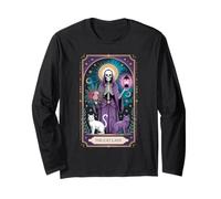 The Cat Lady Tarot Card Cat Lover Mom Gothic Funny Gift Long Sleeve T-Shirt