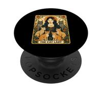 The Cat Lady Tarot Card Gothic Cat Woman Mystical Witchy PopSockets Adhesive PopGrip