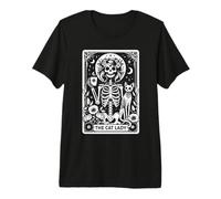 The Cat Lady Tarot Cards Skeleton Coffee Cat Tarot Card Premium T-Shirt