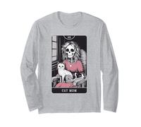 The Cat Mom Tarot Skeleton Witchy Long Sleeve T-Shirt