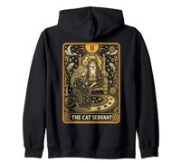 The Cat Servant Funny Lady Feline Lover Owner Humor Pet Zip Hoodie