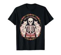 The Cat Summoner Skeleton with Cats and Spellbook T-Shirt