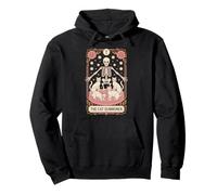 The Cat Summoner Tarot Skeleton Occult Cats Pullover Hoodie