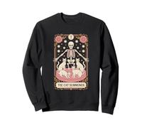 The Cat Summoner Tarot Skeleton Occult Cats Sweatshirt