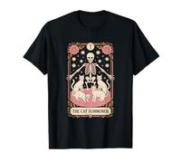 The Cat Summoner Tarot Skeleton Occult Cats T-Shirt