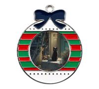 The Cat Waiting to Go Home Christmas Tree Ornaments Decor Circular