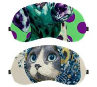 the Cat Wearing a Headscarf 2-Pack Light-Blocking Soft Breathable Eye Masks with Eye Patches and Sleep Masks