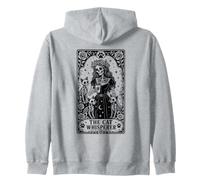 The Cat Whisperer Tarot Card Skeleton Zip Hoodie