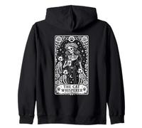 The Cat Whisperer Tarot Card Skeleton Zip Hoodie