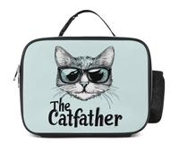 The Catfather Cat Father Dad Lunch Bag Insulated Lunch-Box Large Capacity Cooler Tote Bags for Men Women Picnic