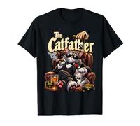 The Catfather Funny Cat Dad Mafia Boss Value Graphic T-Shirt