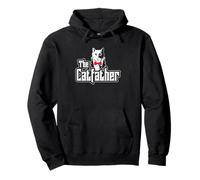 The Catfather Funny Cat Dad Tuxedo Bow Tie Owner Pullover Hoodie