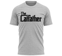 The Catfather Mens T Shirt Gift Cat Dad Father, L, Sport Grey