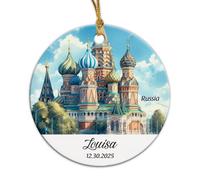 The Cathedral Of Vasily The Blessed Tree Decorations Beautiful Xmas Pendant With Gold String Xmas Hanging Ornament For Holiday Home Decor Kitchen