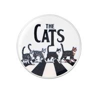 The Cats Abbey Road Style Enamel Lapel Pin - Funny Cat Parody Hard Enamel Brooch Badge Inspired by Classic Album Crossing Design for Jackets, Backpacks, Hats and Lanyards - 3cm