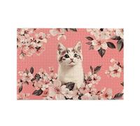 The Cat'S Branches Are Blooming. 1000 Piece Jigsaw Puzzles For Adults Wooden Puzzles For Adults Gifts Home Decor