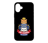 The Cats Council Has Decided Funny Stacked Cat Meme Kitten Case for iPhone 16 Plus