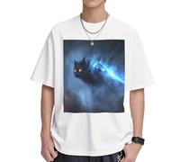 The Cat's Fantasy Dream Mens T-Shirts & Womens T-Shirts, White and Black Graphic Tees for Men and Women, Soft and Breathable