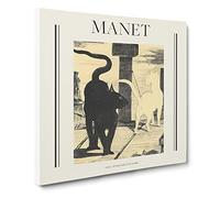The Cats Rendezvous Vol.1 By Edouard Manet Canvas Print | Gallery Wrapped 30mm Frame Wall Art | 14x14 inches | Ready to Hang | Classic Animal Picture | Living Room Bedroom Lounge Office