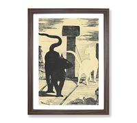 The Cats Rendezvous Vol.1 By Edouard Manet Classic Painting Framed Print | A2 Walnut Framed Wall Art | Ready to Hang | Classic Animal Picture | Living Room Bedroom Lounge Office