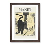 The Cats Rendezvous Vol.1 By Edouard Manet Exhibition Museum Painting Framed Print | A3 Walnut Framed Wall Art | Ready to Hang | Modern Animal Picture | Living Room Bedroom Lounge Office