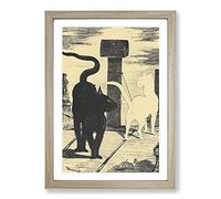 The Cats Rendezvous Vol.1 by Edouard Manet Framed Print | A2 Oak Framed Wall Art | Ready to Hang | Modern Animal Picture | Living Room Bedroom Lounge Office