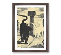 The Cats Rendezvous Vol.1 by Edouard Manet Framed Print | A2 Walnut Framed Wall Art | Ready to Hang | Modern Animal Picture | Living Room Bedroom Lounge Office