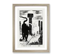 The Cats Rendezvous Vol.2 By Edouard Manet Classic Painting Framed Wall Art Print, Ready to Hang Picture for Living Room Bedroom Home Office Décor, Oak A4 (34 x 25 cm)