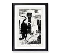 The Cats Rendezvous Vol.2 by Edouard Manet Framed Print | A2 Black Framed Wall Art | Ready to Hang | Modern Animal Picture | Living Room Bedroom Lounge Office