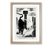 The Cats Rendezvous Vol.2 by Edouard Manet Framed Print | A2 Oak Framed Wall Art | Ready to Hang | Modern Animal Picture | Living Room Bedroom Lounge Office