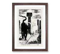 The Cats Rendezvous Vol.2 by Edouard Manet Framed Print | A2 Walnut Framed Wall Art | Ready to Hang | Modern Animal Picture | Living Room Bedroom Lounge Office