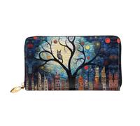 The cat's scissors print Wallet for Travel, Leather Wallet with Zipper | Microfiber Leather, Large Capacity For Passport, Cards, Cash, Checkbook, Phone; Zipper Closure, Great Gift For Men And Women