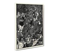 The Cave Of Spleen By Aubrey Beardsley Canvas Print | Gallery Wrapped 30mm Frame Wall Art | 20x14 inches | Ready to Hang | Classic Picture | Living Room Bedroom Lounge Office