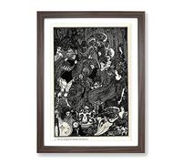 The Cave Of Spleen By Aubrey Beardsley Classic Painting Framed Print | A2 Walnut Framed Wall Art | Ready to Hang | Classic Historical Picture | Living Room Bedroom Lounge Office