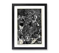 The Cave Of Spleen By Aubrey Beardsley Classic Painting Framed Print | A4 Black Framed Wall Art | Ready to Hang | Classic Historical Picture | Living Room Bedroom Lounge Office