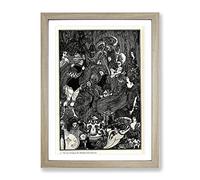 The Cave Of Spleen By Aubrey Beardsley Classic Painting Framed Print | A4 Oak Framed Wall Art | Ready to Hang | Classic Historical Picture | Living Room Bedroom Lounge Office