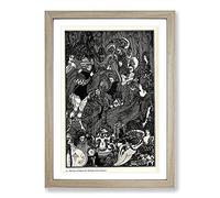 The Cave of Spleen by Aubrey Beardsley Framed Print | A2 Oak Framed Wall Art | Ready to Hang | Modern Nature Picture | Living Room Bedroom Lounge Office