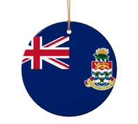 the Cayman Islands Flag Print Ceramic Holiday Ornament Set, Personalized Christmas Tree Decor Hanging Pendant 9cm